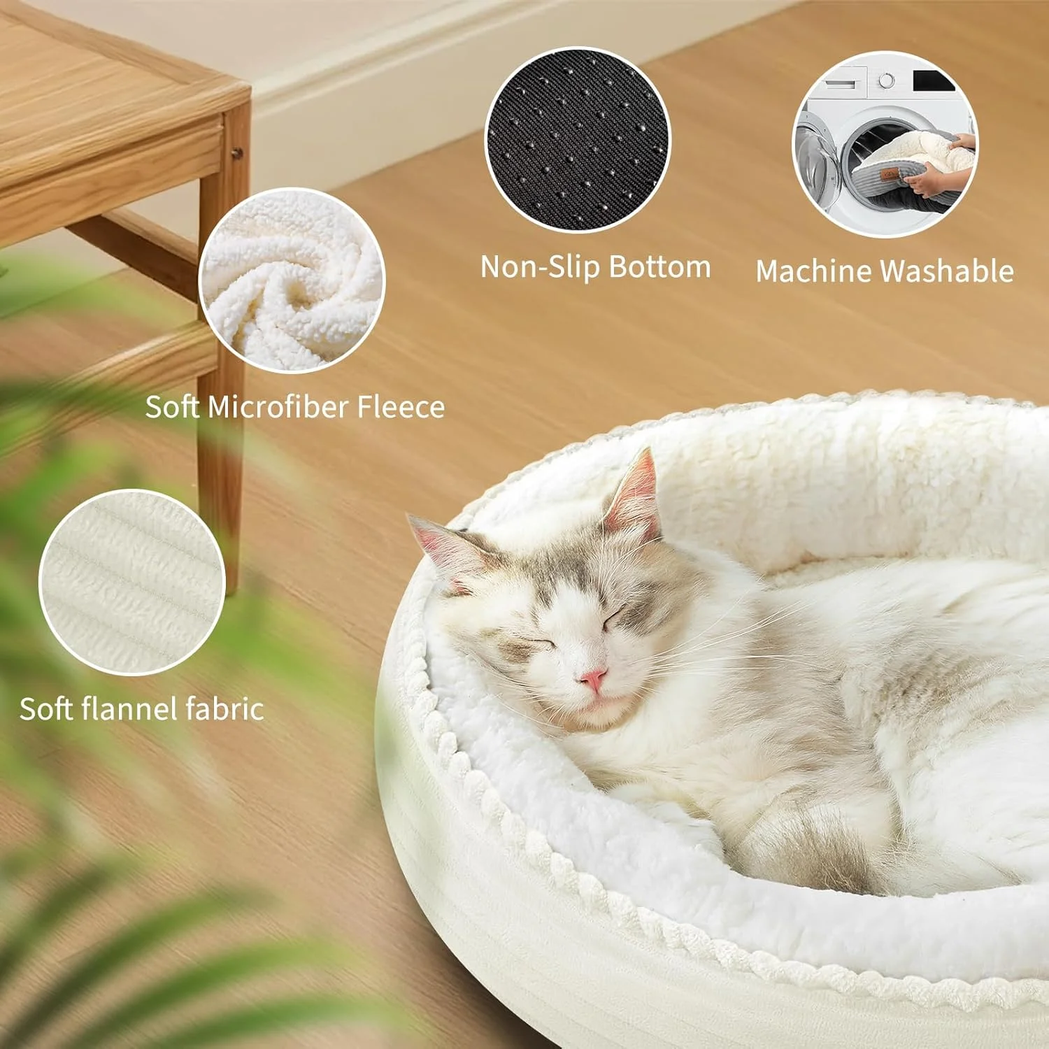 تخت خواب گرد کرمی رنگ 58 سانتی متری زرباگر، هدیه ای برای سگ و گربه های بزرگ، متوسط و کوچک، مبل خواب قابل شستشو در ماشین لباسشویی، زیره ضد لغزش، نرم و تنفسی، آرامش بخش حیوانات خانگی برای داخل/خارج/خودرو/قفس تخت خواب گرد کرمی رنگ 58 سانتی متری زرباگر، هدیه ای برای سگ و گربه های بزرگ، متوسط و کوچک، مبل خواب قابل شستشو در ماشین لباسشویی، زیره ضد لغزش، نرم و تنفسی، آرامش بخش حیوانات خانگی برای داخل/خارج/خودرو/قفس