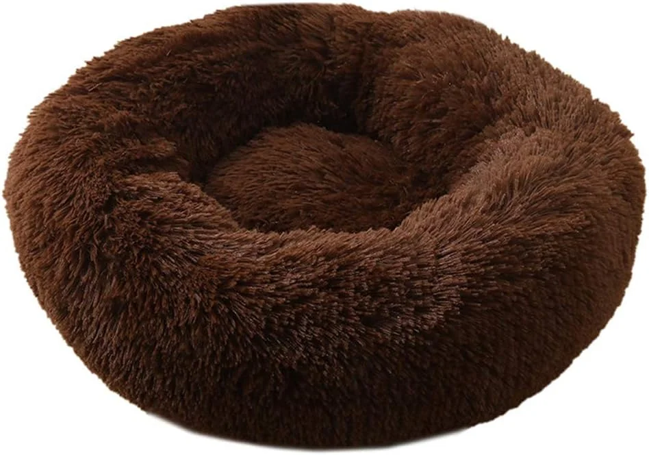 تخت خواب گرد و نرم YFFS برای حیوانات خانگی، تخت خواب گرم و مخملی برای سگ و گربه، دونات های کوچک گرم و آرام، لانه، مبل نرم توله سگ برای خواب، رنگ و اندازه های مختلف (50 سانتی متر، D)