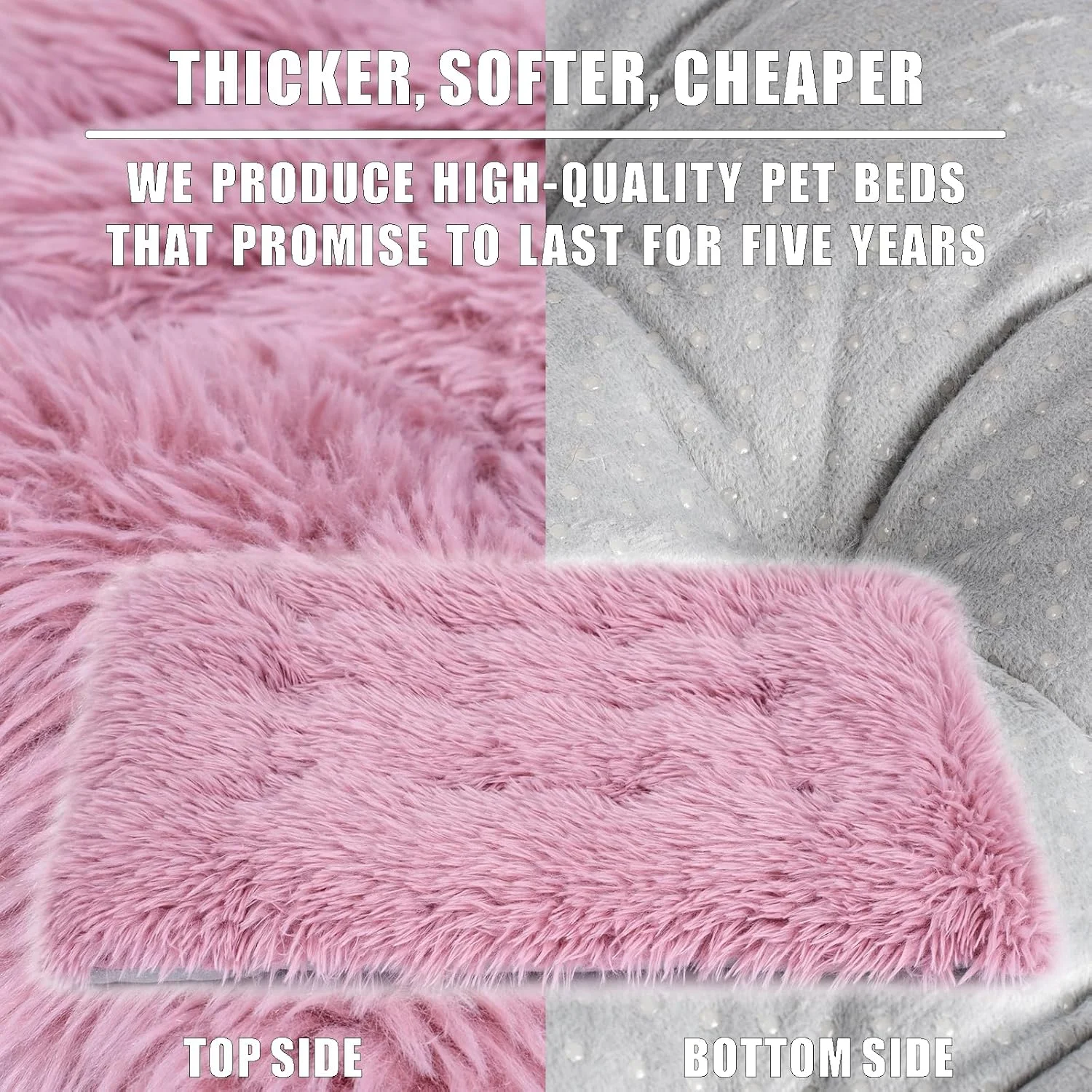 تخت سگ قابل شستشو در ماشین لباسشویی WONDER MIRACLE، پد لوکس مخملی برای باکس سگ و تخت گربه، تشک ضد لغزش برای لانه، تخت خواب کرکی حیوانات خانگی برای نژادهای سگ بزرگ، متوسط و کوچک (61 در 46 سانتی متر، صورتی کالباسی) تخت سگ قابل شستشو در ماشین لباسشویی WONDER MIRACLE، پد لوکس مخملی برای باکس سگ و تخت گربه، تشک ضد لغزش برای لانه، تخت خواب کرکی حیوانات خانگی برای نژادهای سگ بزرگ، متوسط و کوچک (61 در 46 سانتی متر، صورتی کالباسی)