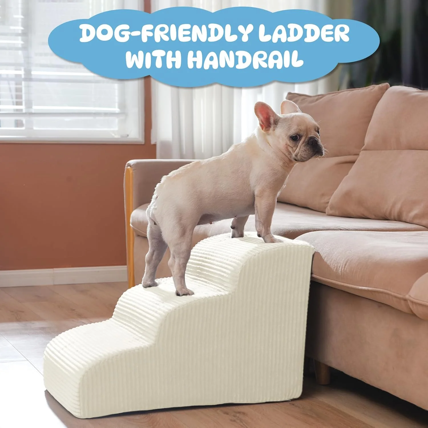 پله سگ یوروکا برای سگ های کوچک، رمپ و پله 4 مرحله ای سگ برای تختخواب ها و مبل های بلند، پله های حیوانات خانگی ضد لغزش برای سگ ها و گربه های کوچک، پله های تخت سگ قابل جابجایی و تمیز کردن آسان، بژ، 3/4 مرحله پله سگ یوروکا برای سگ های کوچک، رمپ و پله 4 مرحله ای سگ برای تختخواب ها و مبل های بلند، پله های حیوانات خانگی ضد لغزش برای سگ ها و گربه های کوچک، پله های تخت سگ قابل جابجایی و تمیز کردن آسان، بژ، 3/4 مرحله