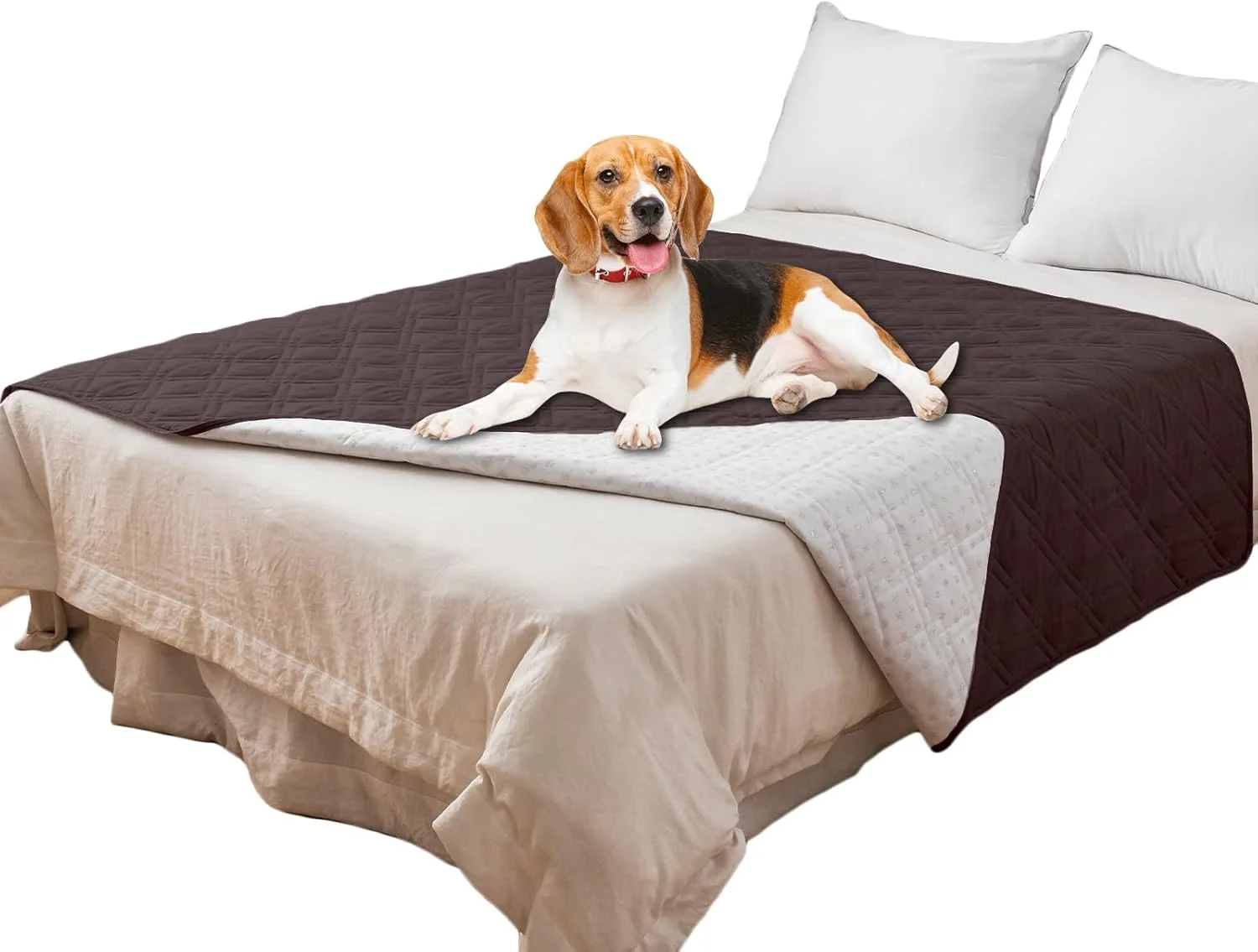 روکش ضد آب تخت سگ، پتوی ضد لغزش محافظ مبلمان مبل برای سگ گربه (قهوه ای، 132x208 سانتی متر)