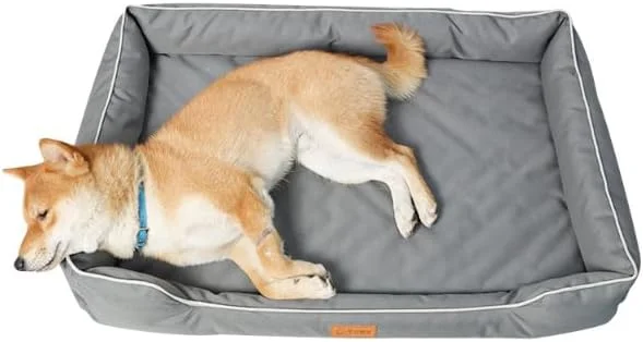 تخت خواب/مبل سگ، مقاوم در برابر آب، برای سگ های کوچک، متوسط ​​و بزرگ، تخت گربه برای گربه های داخل خانه، نرم و راحت، تخت حیوانات خانگی چند منظوره برای خواب، زیره ضد لغزش قابل شستشو (خاکستری - بزرگ)