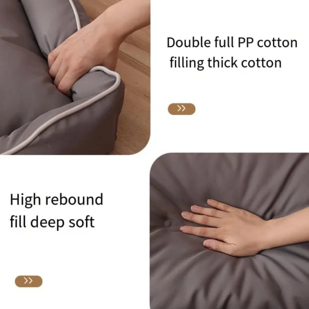 تخت خواب/مبل سگ، مقاوم در برابر آب، برای سگ های کوچک، متوسط ​​و بزرگ، تخت گربه برای گربه های داخل خانه، نرم و راحت، تخت حیوانات خانگی چند منظوره برای خواب، زیره ضد لغزش قابل شستشو (خاکستری - بزرگ)