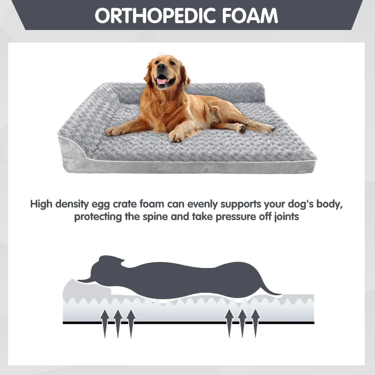 تخت سگ، تختخواب بزرگ ضد آب سگ با روکش قابل شستشو و پد خنک کننده، تشک حیوانات خانگی L شکل برای سگ های بزرگ، حیوانات خانگی متعدد، فوم حافظه دار ارتوپدی بادوام و پایه ضد لغزش، قابل شستشو در ماشین لباسشویی، خاکستری روشن تخت سگ، تختخواب بزرگ ضد آب سگ با روکش قابل شستشو و پد خنک کننده، تشک حیوانات خانگی L شکل برای سگ های بزرگ، حیوانات خانگی متعدد، فوم حافظه دار ارتوپدی بادوام و پایه ضد لغزش، قابل شستشو در ماشین لباسشویی، خاکستری روشن
