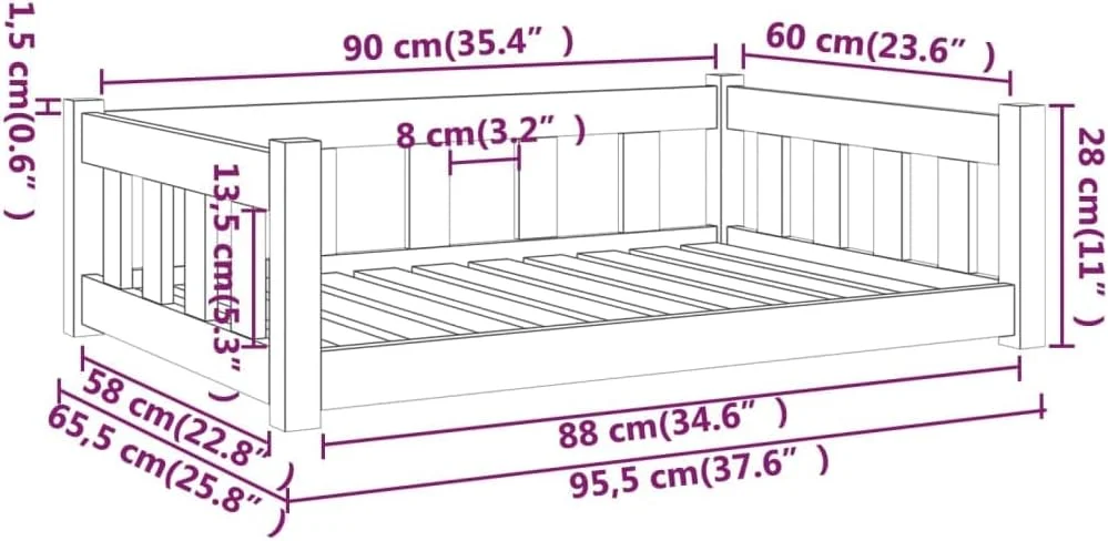 تخت سگ vidaXL، تخت حیوانات خانگی برای داخل خانه، مبل سگ برای حیوانات بزرگ و کوچک، قاب تخت چوبی سگ، لانه تخت توله سگ، مبل، چوب کاج جامد تخت سگ vidaXL، تخت حیوانات خانگی برای داخل خانه، مبل سگ برای حیوانات بزرگ و کوچک، قاب تخت چوبی سگ، لانه تخت توله سگ، مبل، چوب کاج جامد