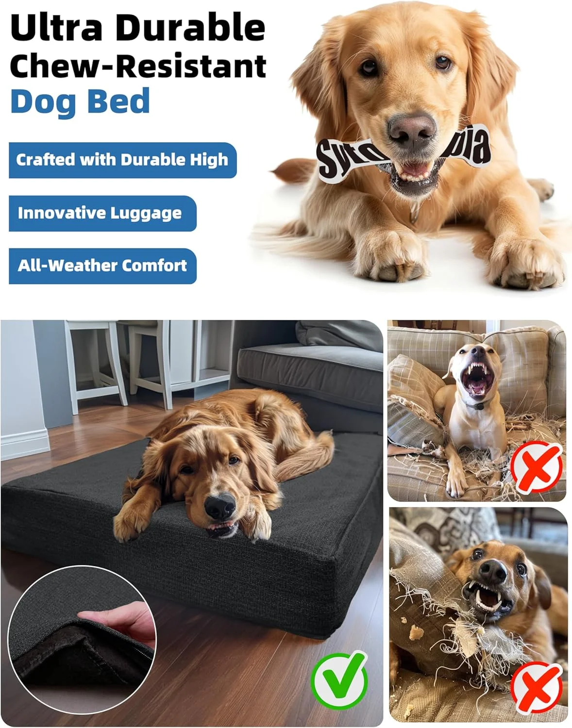تخت سگ مقاوم در برابر جویدن سای توپیا، سایز XL، 42 اینچ - تخت خواب ضد آب و ارتوپدی فوق العاده بزرگ برای حیوانات خانگی مناسب برای استفاده در فضای باز. تحمل وزن تا 100 پوند، قابل شستشو در ماشین لباسشویی، عالی برای قفس - خاکستری تیره تخت سگ مقاوم در برابر جویدن سای توپیا، سایز XL، 42 اینچ - تخت خواب ضد آب و ارتوپدی فوق العاده بزرگ برای حیوانات خانگی مناسب برای استفاده در فضای باز. تحمل وزن تا 100 پوند، قابل شستشو در ماشین لباسشویی، عالی برای قفس - خاکستری تیره