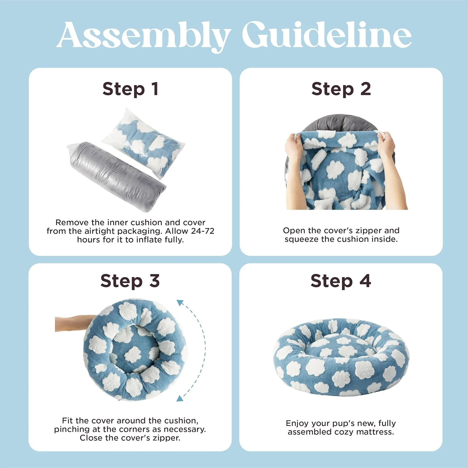 تخت خواب دوناتی کوچک سگ LE SURE - تخت خواب گرد گربه برای گربه های خانگی، تخت خواب آرامش بخش حیوانات خانگی، تخت خواب های مدرن و زیبا با پارچه مخمل خواب دار ژاکارد و زیره ضد لغزش، 30 اینچ، آبی تخت خواب دوناتی کوچک سگ LE SURE - تخت خواب گرد گربه برای گربه های خانگی، تخت خواب آرامش بخش حیوانات خانگی، تخت خواب های مدرن و زیبا با پارچه مخمل خواب دار ژاکارد و زیره ضد لغزش، 30 اینچ، آبی