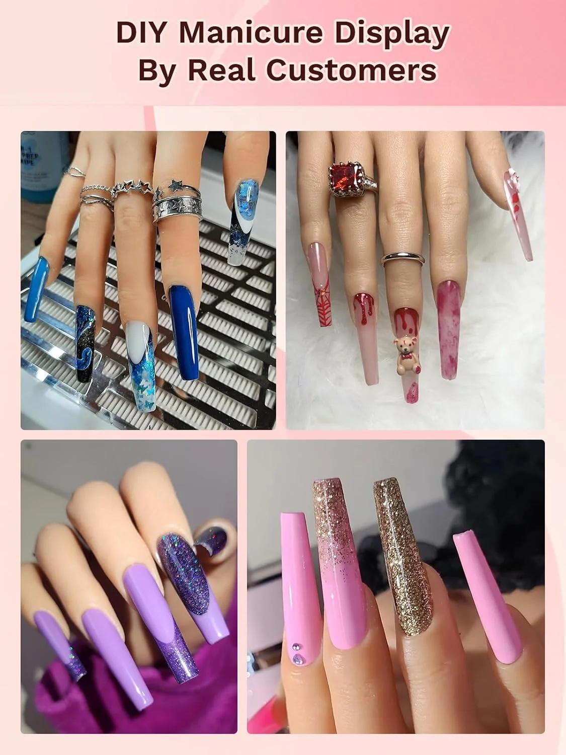 دست تمرینی آدونافی برای کاشت ناخن اکریلیک، دست سیلیکونی قابل تنظیم با 240 عدد ناخن مصنوعی شفاف سایز 3XL، کیت انعطاف پذیر انگشت تمرینی برای مانیکور و طراحی ناخن DIY - رنگ طبیعی دست تمرینی آدونافی برای کاشت ناخن اکریلیک، دست سیلیکونی قابل تنظیم با 240 عدد ناخن مصنوعی شفاف سایز 3XL، کیت انعطاف پذیر انگشت تمرینی برای مانیکور و طراحی ناخن DIY - رنگ طبیعی