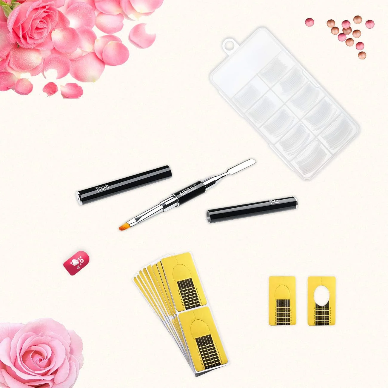 کیت ابزار ژل اکستنشن ناخن AIMEILI، قلم موی ژل 2 در 1، 100 عدد قالب ناخن دوتایی، قالب ناخن شفاف، 10 عدد برچسب راهنمای فرم نوک اکستنشن ناخن کیت ابزار ژل اکستنشن ناخن AIMEILI، قلم موی ژل 2 در 1، 100 عدد قالب ناخن دوتایی، قالب ناخن شفاف، 10 عدد برچسب راهنمای فرم نوک اکستنشن ناخن