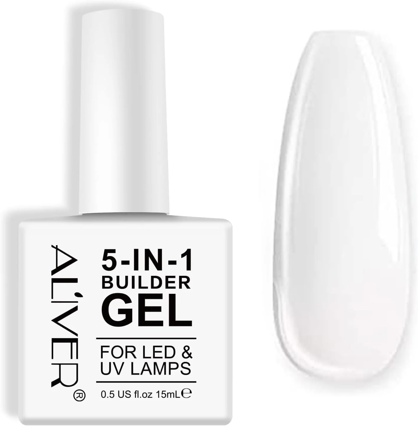 ژل بیلدر 5 در 1 سفید رنگ برای لاک ناخن در یک بطری، بیس بیلدر و لاک تقویت کننده ناخن، اکستنشن بیلدر ژل سخت برای ناخن 15 میلی لیتر ژل بیلدر 5 در 1 سفید رنگ برای لاک ناخن در یک بطری، بیس بیلدر و لاک تقویت کننده ناخن، اکستنشن بیلدر ژل سخت برای ناخن 15 میلی لیتر