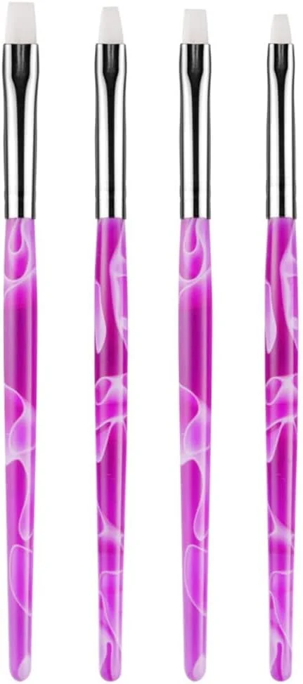 ست 4 عددی قلم طراحی ناخن تخت اکریلیک، برس های طراحی و نقاشی ژل پولیش، نوک های مارپیچی بنفش برای ابزار مانیکور DIY Shoark ست 4 عددی قلم طراحی ناخن تخت اکریلیک، برس های طراحی و نقاشی ژل پولیش، نوک های مارپیچی بنفش برای ابزار مانیکور DIY Shoark