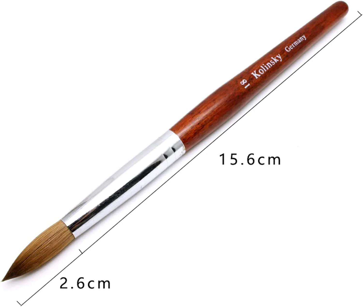 قلم طراحی ناخن اکریلیک سه بعدی، قلم موی طراحی ناخن، دسته چوبی قهوه ای، ابزار طراحی و کاشت ناخن برای تزئین ناخن، سایز 18