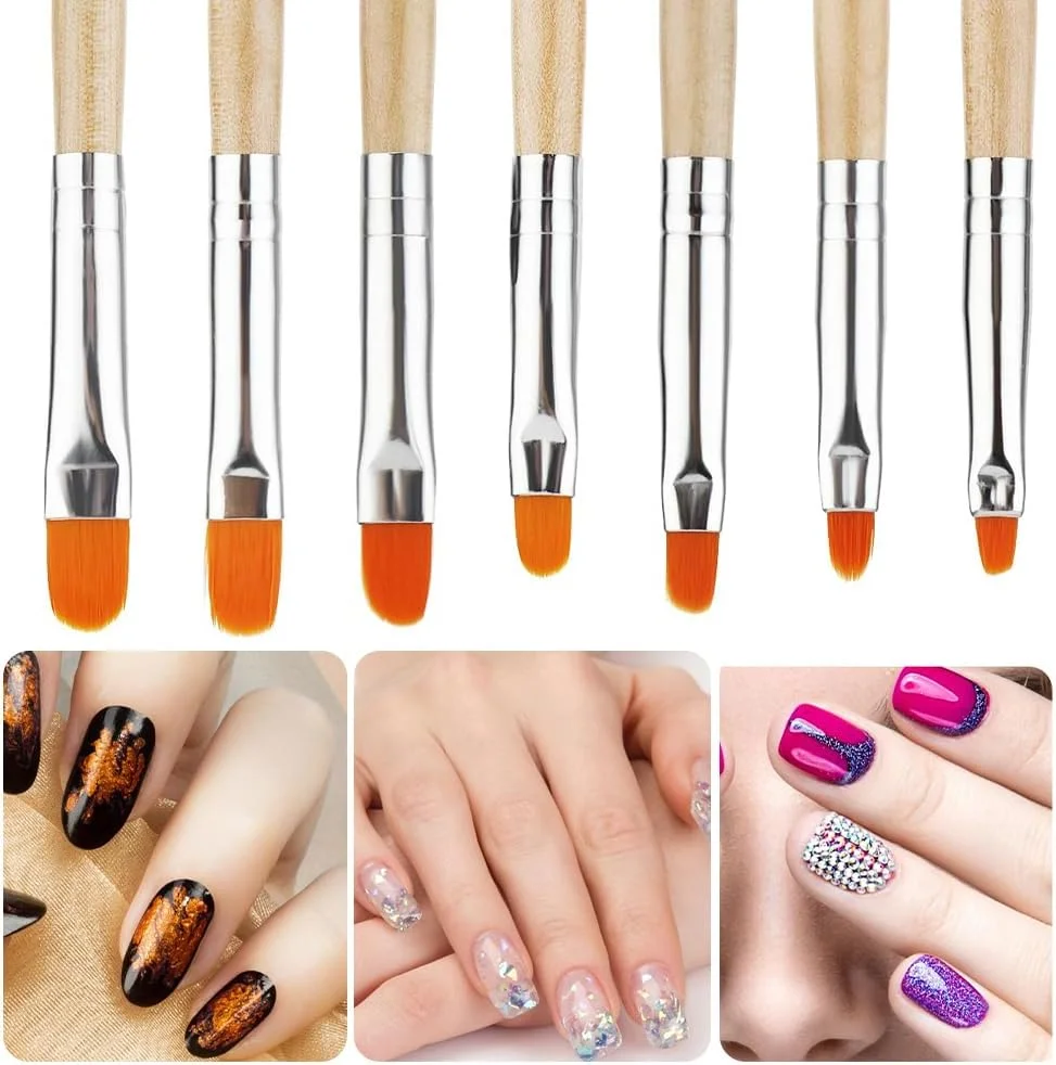 ست قلم موی ژل ناخن UV هفت عددی، قلم موی ژل اکستنشن پلی و ست قلم طراحی و ساخت نوک ناخن (شماره 2/4/6/8/10/12/14) ست قلم موی ژل ناخن UV هفت عددی، قلم موی ژل اکستنشن پلی و ست قلم طراحی و ساخت نوک ناخن (شماره 2/4/6/8/10/12/14)