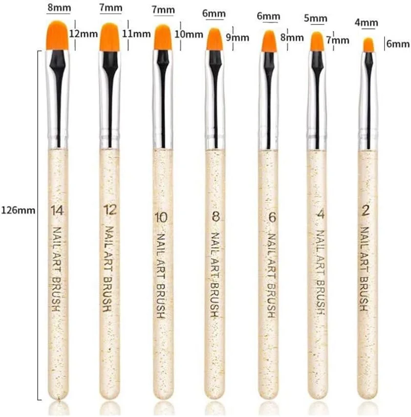 ست قلم موی ژل ناخن UV هفت عددی، قلم موی ژل اکستنشن پلی و ست قلم طراحی و ساخت نوک ناخن (شماره 2/4/6/8/10/12/14) ست قلم موی ژل ناخن UV هفت عددی، قلم موی ژل اکستنشن پلی و ست قلم طراحی و ساخت نوک ناخن (شماره 2/4/6/8/10/12/14)