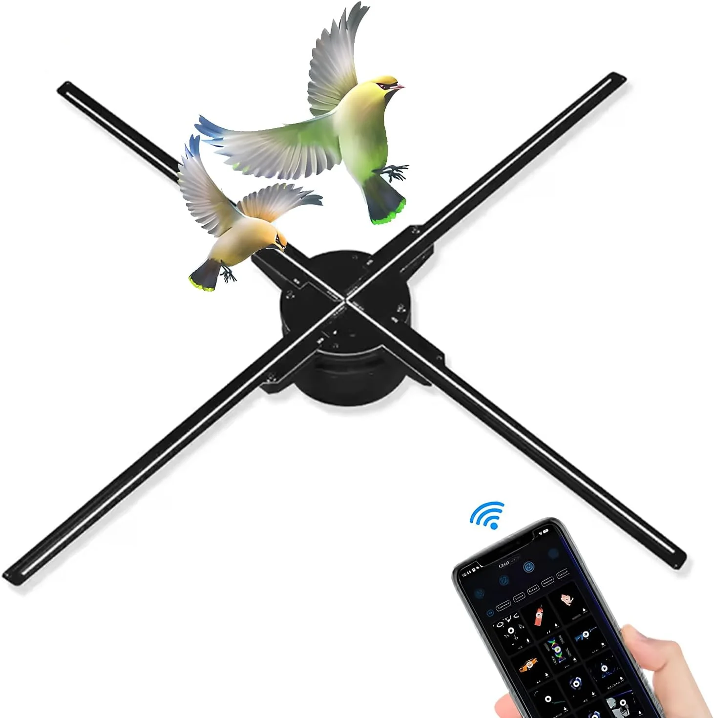 فن پروژکتور هولوگرام سه بعدی VoOqo، نمایشگر تبلیغاتی هولوگرافی سه بعدی 45 سانتی متری، فن پروژکتور با کنترل WiFi، دارای 510 مهره LED با رزولوشن 1600 * 510 و کتابخانه ویدیویی برای نمایشگاه ها، مراکز خرید، سینما