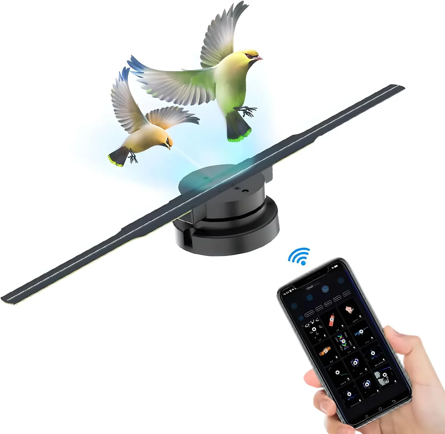 فن هولوگرام سه بعدی VoOqo، پروژکتور هولوگرام سه بعدی 42 سانتی متری، نمایشگر تبلیغاتی پروژکتور هولوگرام سه بعدی، رزولوشن بالا 640P، 224 چراغ LED برای نمایشگاه ها، مراکز خرید، سینماها، فرودگاه ها، تبلیغات، خرده فروشی