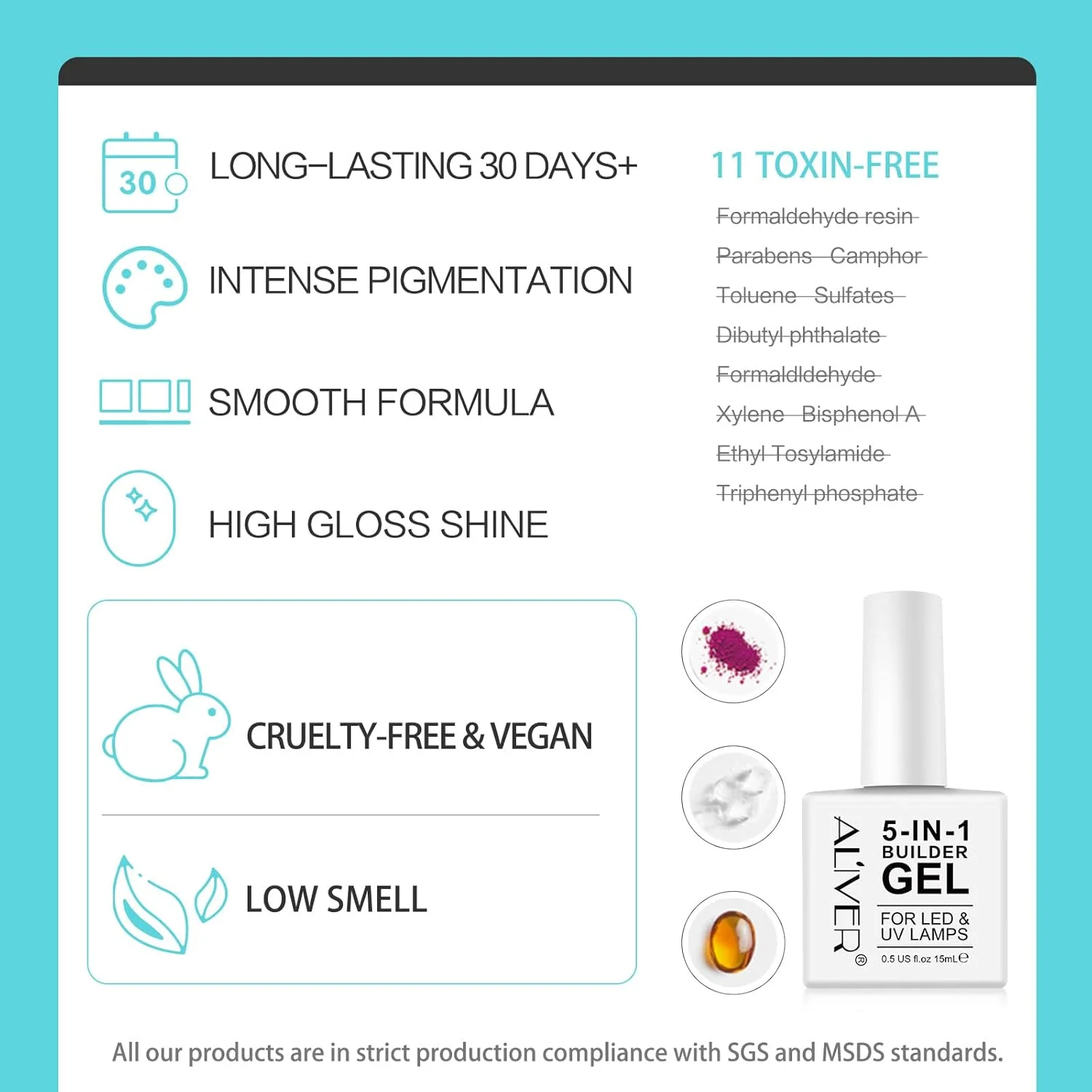 ژل بیلدر Bieyoc، ژل بیلدر 5 در 1 ناخن و ژل تقویت کننده بیس ژل، ژل بیلدر شفاف و صورتی رنگ در یک بطری 15 میلی لیتری، اکستنشن ناخن ژل سخت بدون فرم ناخن ژل بیلدر