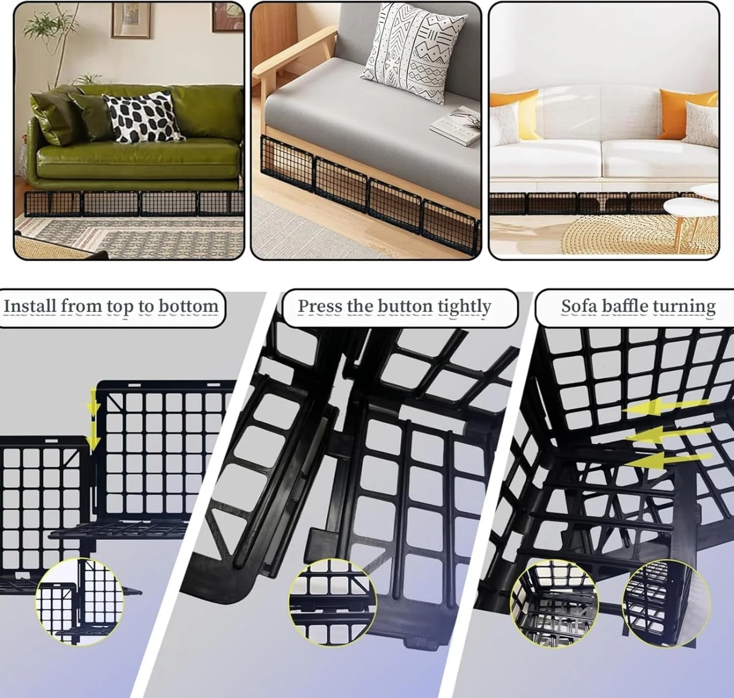 مسدود کننده زیر مبل سامگت، مسدود کننده زیر تخت برای اسباب بازی حیوانات خانگی، 12 عدد محافظ مبلمان برای جلوگیری از ورود گربه ها و سگ ها به زیر شکاف مبل، 37 * 17 سانتی متر، طول کل 442 سانتی متر مسدود کننده زیر مبل سامگت، مسدود کننده زیر تخت برای اسباب بازی حیوانات خانگی، 12 عدد محافظ مبلمان برای جلوگیری از ورود گربه ها و سگ ها به زیر شکاف مبل، 37 * 17 سانتی متر، طول کل 442 سانتی متر