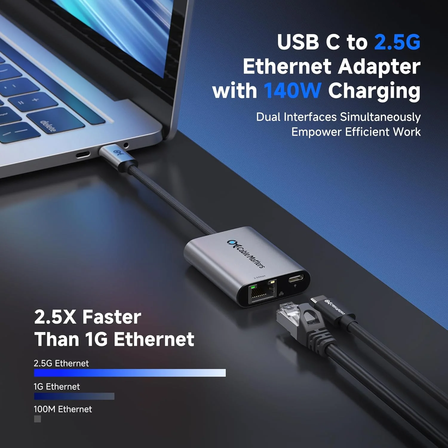 آداپتور USB-C به اترنت 2.5 گیگابیتی Cable Matters با شارژ 140 واتی، سرعت شبکه 2.5 گیگابیت، آداپتور USB-C به اترنت سازگار با USB4، Thunderbolt 4/5، MacBook، لپ تاپ و دستگاه های USBC آداپتور USB-C به اترنت 2.5 گیگابیتی Cable Matters با شارژ 140 واتی، سرعت شبکه 2.5 گیگابیت، آداپتور USB-C به اترنت سازگار با USB4، Thunderbolt 4/5، MacBook، لپ تاپ و دستگاه های USBC