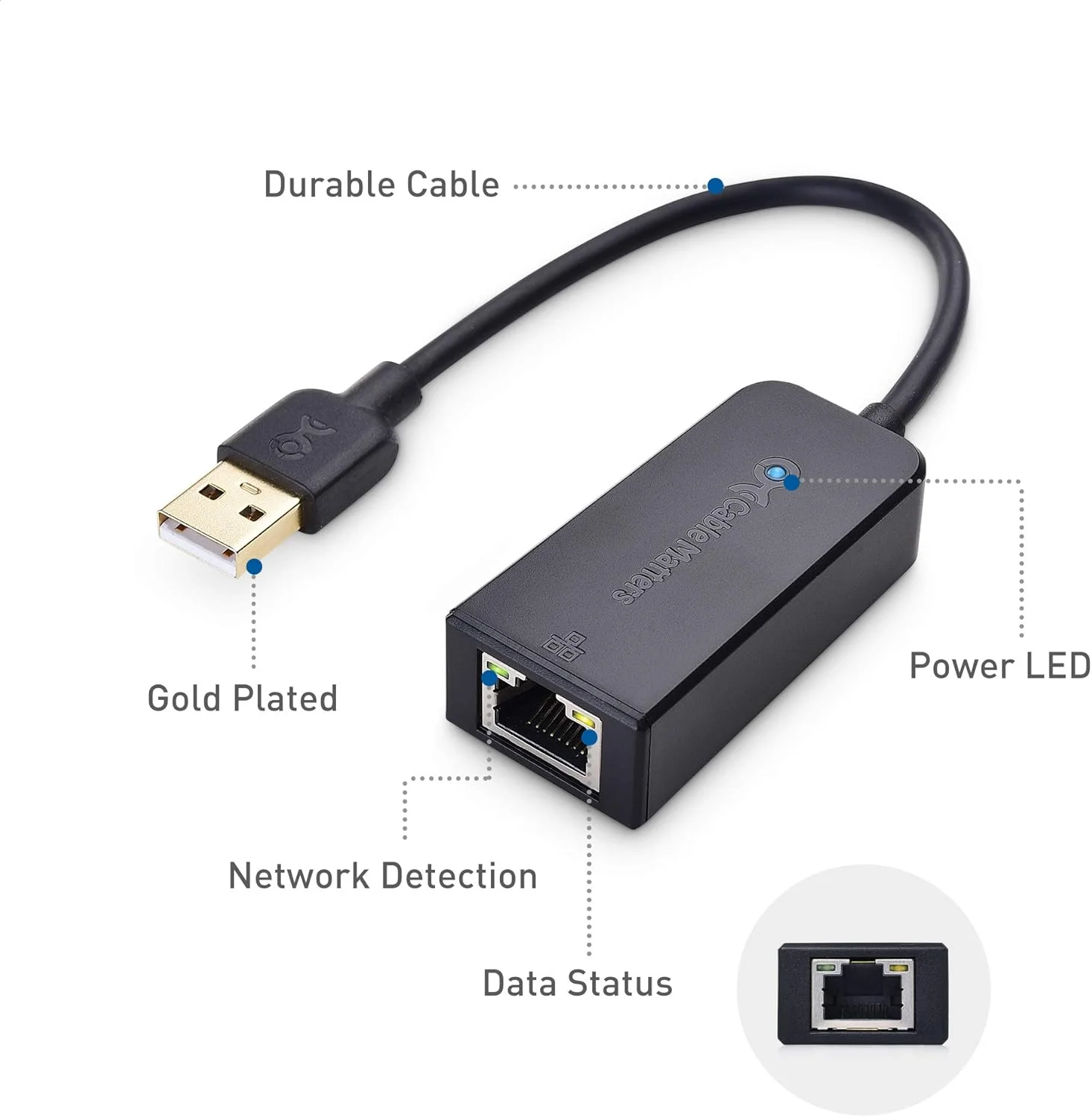 آداپتور گیگابیتی USB به اترنت Cable Matters برای کنسول بازی سوییچ و لپ تاپ (آداپتور USB 3.0 به اترنت 10/100/1000 مگابیت بر ثانیه) آداپتور گیگابیتی USB به اترنت Cable Matters برای کنسول بازی سوییچ و لپ تاپ (آداپتور USB 3.0 به اترنت 10/100/1000 مگابیت بر ثانیه)