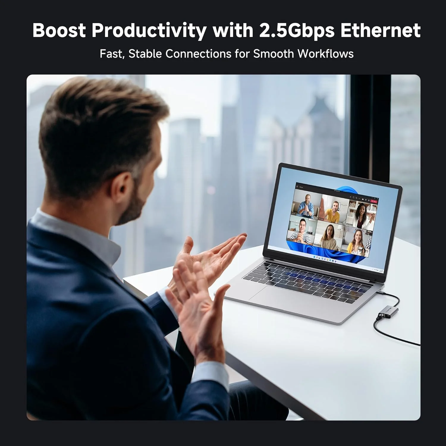آداپتور USB-C به اترنت 2.5 گیگابیتی Cable Matters با شارژ 140 واتی، سرعت شبکه 2.5 گیگابیت، آداپتور USB-C به اترنت سازگار با USB4، Thunderbolt 4/5، MacBook، لپ تاپ و دستگاه های USBC آداپتور USB-C به اترنت 2.5 گیگابیتی Cable Matters با شارژ 140 واتی، سرعت شبکه 2.5 گیگابیت، آداپتور USB-C به اترنت سازگار با USB4، Thunderbolt 4/5، MacBook، لپ تاپ و دستگاه های USBC