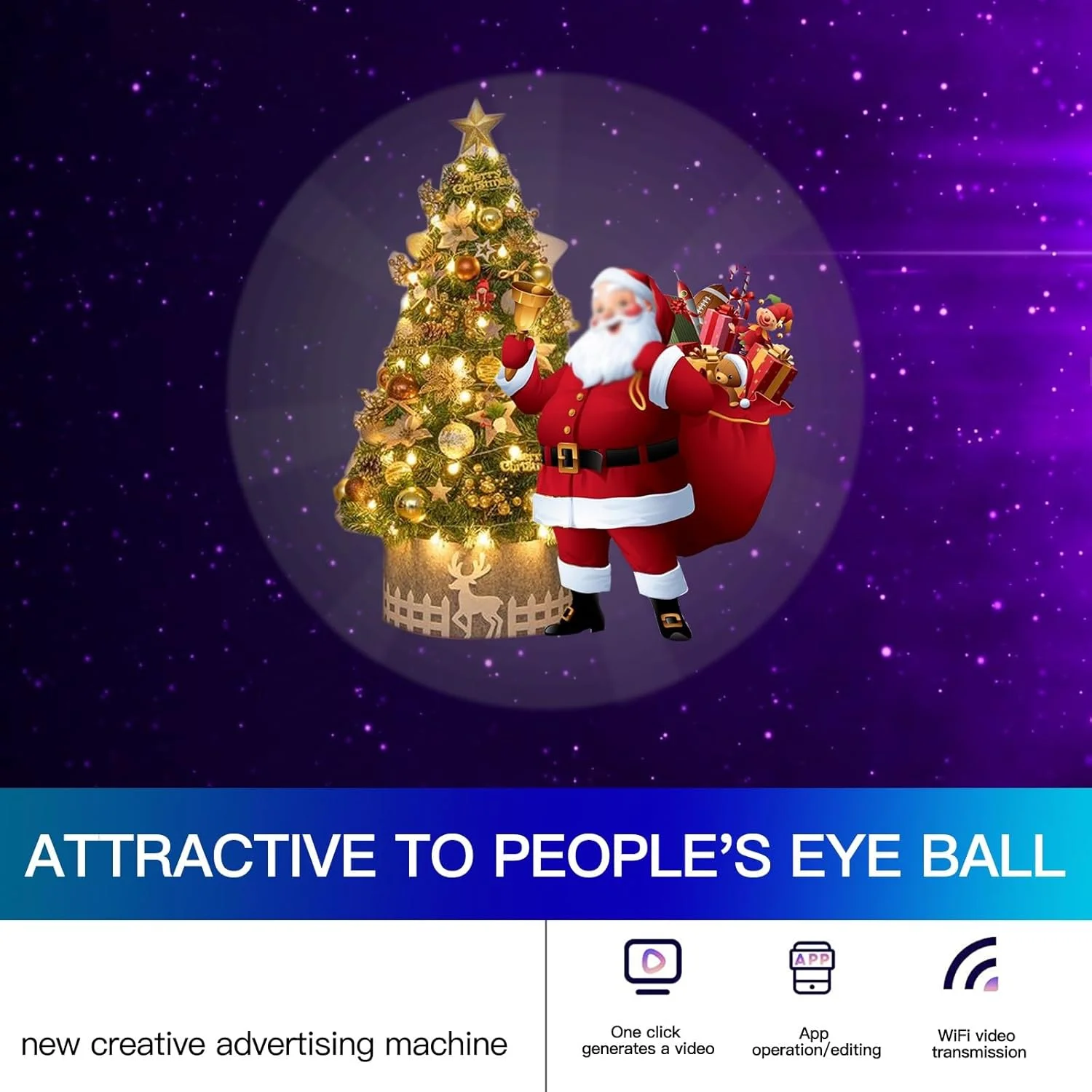 فن هولوگرام سه بعدی VIOLK، فن نمایش تبلیغاتی، پروژکتور ویدئویی فن، پخش کننده تبلیغات هولوگرام، با 672 مهره نور، زاویه دید 178 درجه برای علائم فروشگاه، بارها، کلوپ ها جلوه بصری سه بعدی