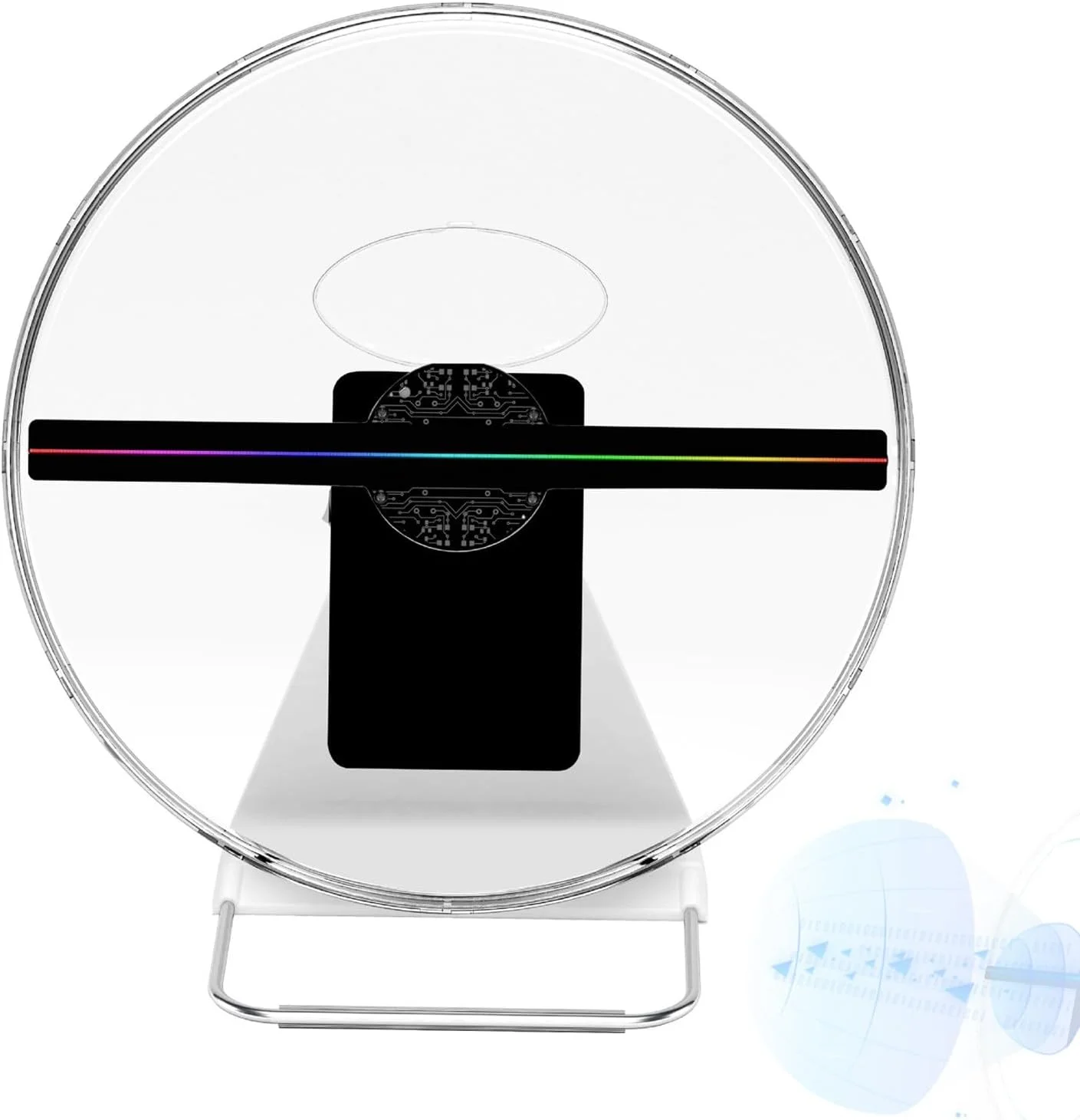 فن نمایشگر تبلیغاتی هولوگرافیک TXBMLDPY، فن مینی هولوگرام سه بعدی با کنترل از راه دور و زاویه دید 160 درجه، 256 مهره LED، رزولوشن 512 * 512PX، فن رومیزی برای مرکز خرید، فروشگاه، بار، UK