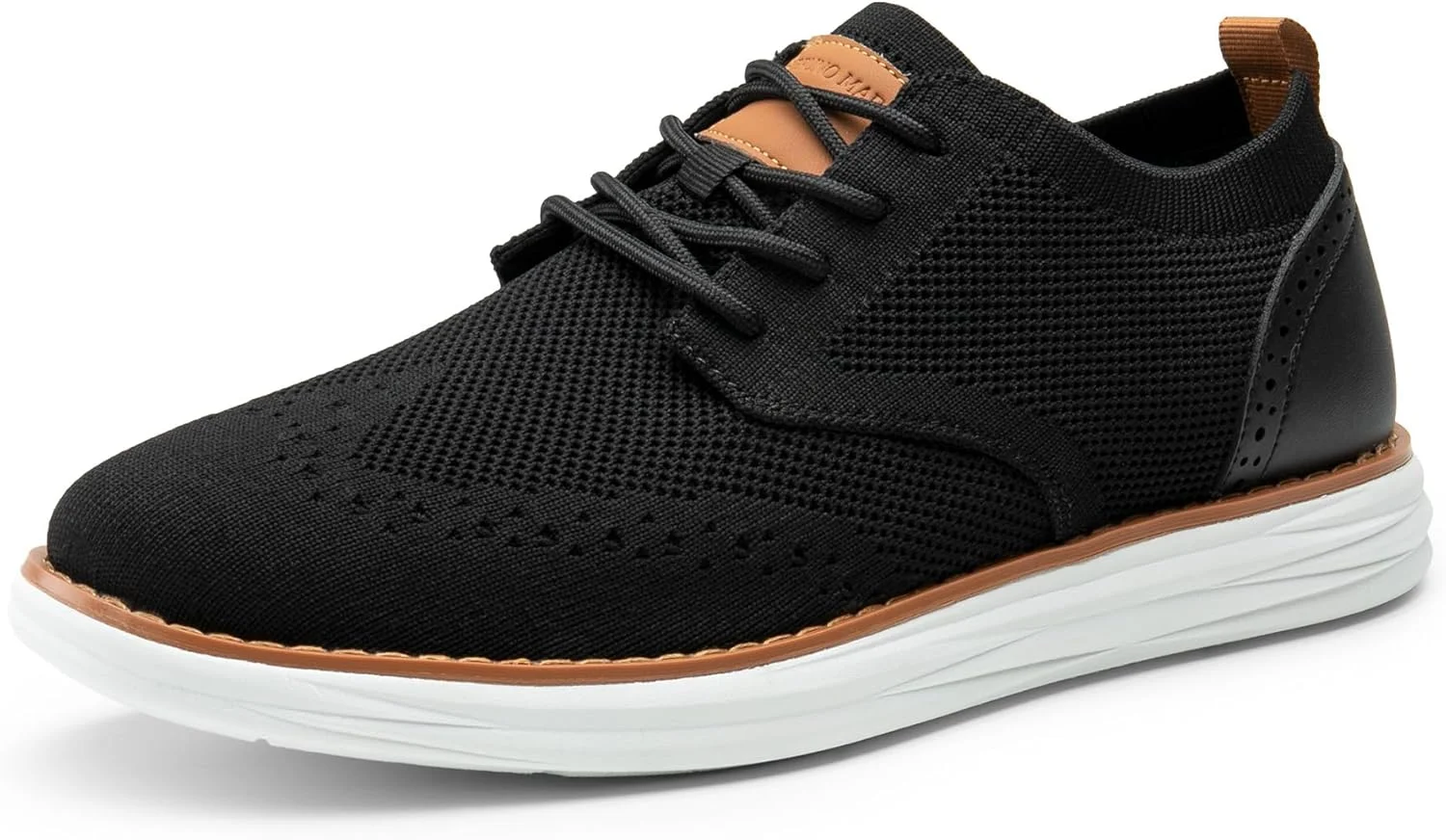 کفش های آکسفورد مردانه برونو مارک، کفش های کتانی بند دار سبک وزن مناسب پیاده روی، مشکی، سایز 8.5، SBOX2406M