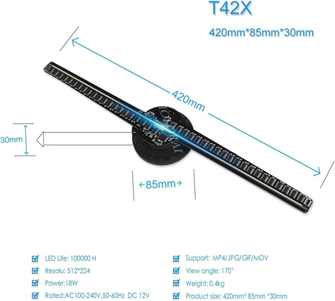 فن هولوگرام TISTIK، پروژکتور هولوگرام فن وای فای سه بعدی، نمایشگر تبلیغاتی، لامپ تصویربرداری هولوگرافیک، نور لوگوی تبلیغاتی فن هولوگرام TISTIK، پروژکتور هولوگرام فن وای فای سه بعدی، نمایشگر تبلیغاتی، لامپ تصویربرداری هولوگرافیک، نور لوگوی تبلیغاتی