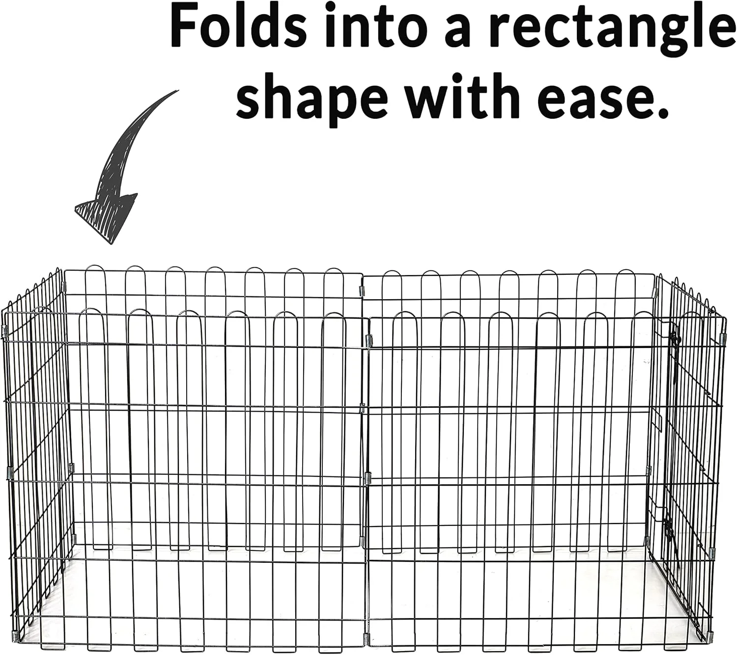 محوطه بازی فلزی تاشو سگ و حیوانات خانگی میدوست هومز با درب - 152x152x61 سانتی متر، مناسب برای انواع نژادهای کوچک و توله سگ ها