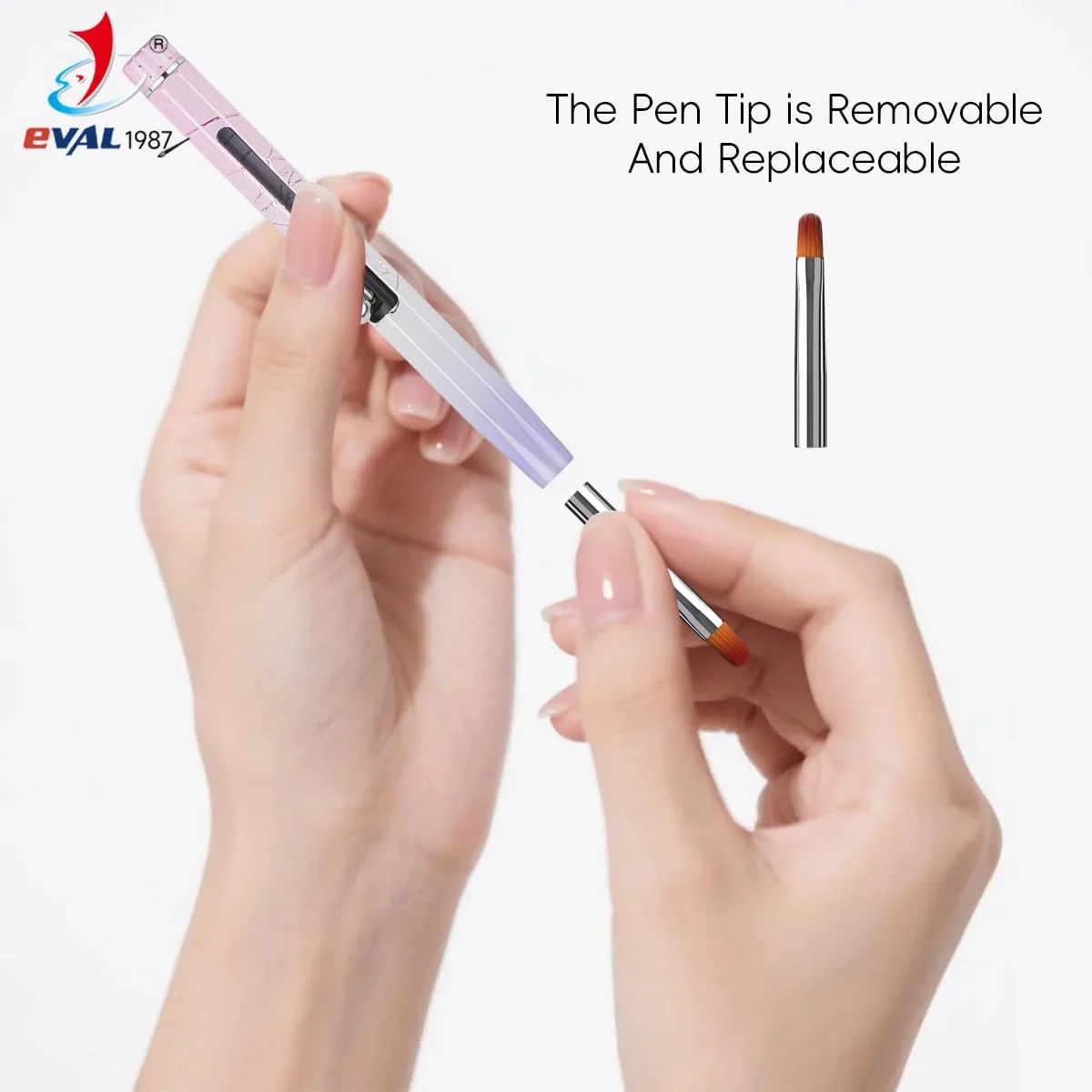 ست قلموهای طراحی ناخن YIHUALE، قلموی ژل اکستنشن ناخن فشاری، قلم ابزار طراحی هنر لاک ژل، قلموی خط کشی طراحی ناخن و قلم نقطه گذاری برای سالن، DIY (صورتی+بنفش، 1 عدد)