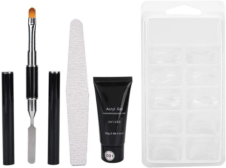 ست ژل اکستنشن ناخن 4 تکه، شامل سوهان ناخن، ژل سازنده ناخن، تیپ های اکستنشن ناخن، قلم طراحی ناخن، ابزار حرفه ای و ترند طراحی ناخن مناسب مبتدیان در منزل، 30 گرم