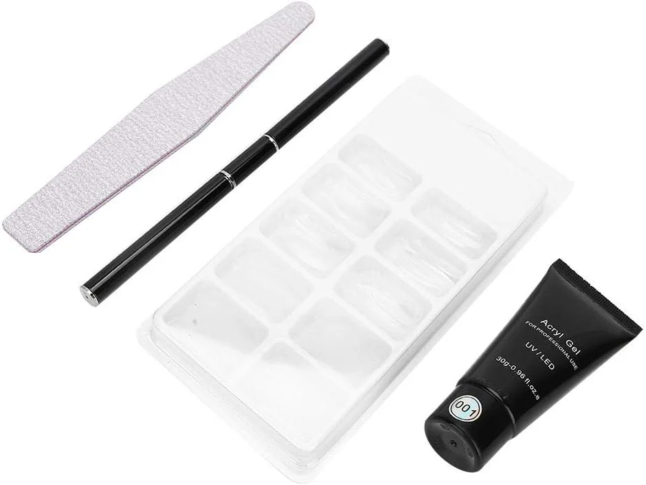 ست ژل اکستنشن ناخن 4 تکه، شامل سوهان ناخن، ژل سازنده ناخن، تیپ های اکستنشن ناخن، قلم طراحی ناخن، ابزار حرفه ای و ترند طراحی ناخن مناسب مبتدیان در منزل، 30 گرم