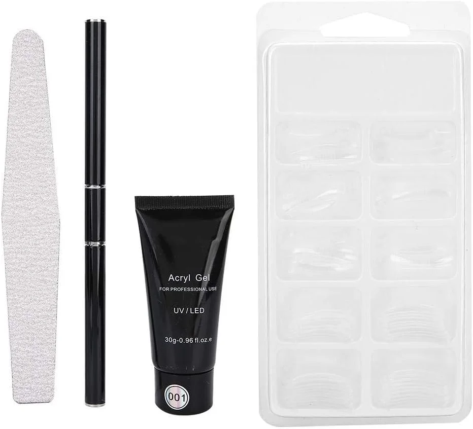 ست ژل اکستنشن ناخن 4 تکه، شامل سوهان ناخن، ژل سازنده ناخن، تیپ های اکستنشن ناخن، قلم طراحی ناخن، ابزار حرفه ای و ترند طراحی ناخن مناسب مبتدیان در منزل، 30 گرم