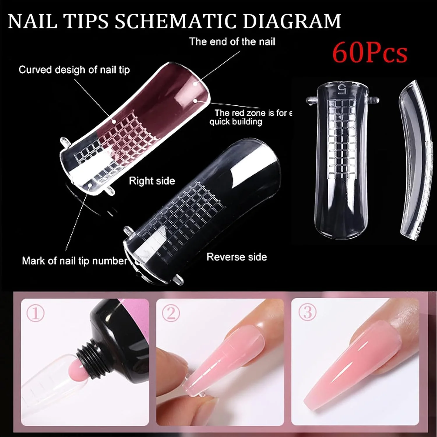 کیت کاشت ناخن پلی ژل با 3 رنگ (شفاف، سفید، صورتی)، ست کامل ژل سازنده برای مبتدیان، شامل محلول لغزنده و ابزار، ایجاد ناخن های بادوام با ظاهری طبیعی مانند سالن کیت کاشت ناخن پلی ژل با 3 رنگ (شفاف، سفید، صورتی)، ست کامل ژل سازنده برای مبتدیان، شامل محلول لغزنده و ابزار، ایجاد ناخن های بادوام با ظاهری طبیعی مانند سالن