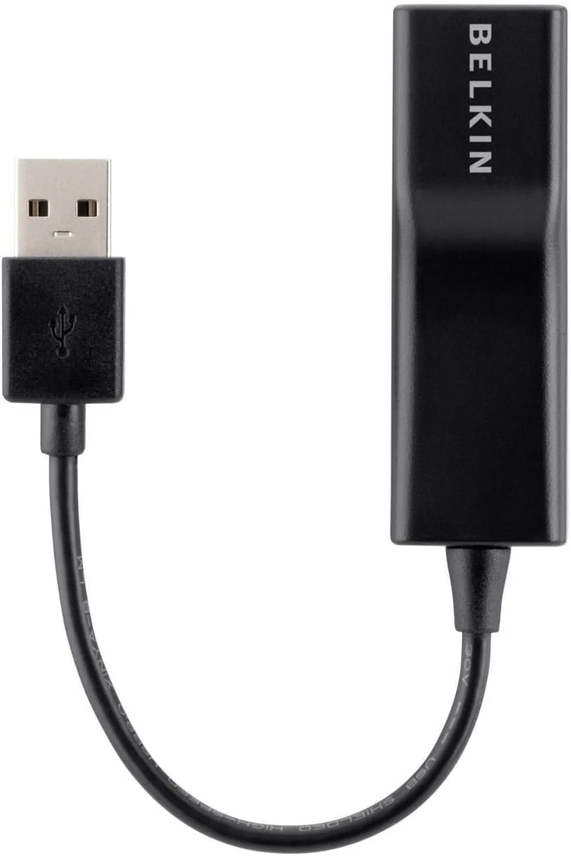 آداپتور اترنت سریع USB 2.0 بلکین 10/100 مگابیت بر ثانیه برای مک بوک/اولترابوک ها آداپتور اترنت سریع USB 2.0 بلکین 10/100 مگابیت بر ثانیه برای مک بوک/اولترابوک ها