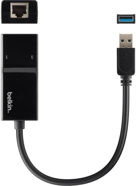 آداپتور شبکه اترنت گیگابیتی USB 3.0 بلکین مدل B2B048 (سازگار با نینتندو سوییچ)، مشکی آداپتور شبکه اترنت گیگابیتی USB 3.0 بلکین مدل B2B048 (سازگار با نینتندو سوییچ)، مشکی