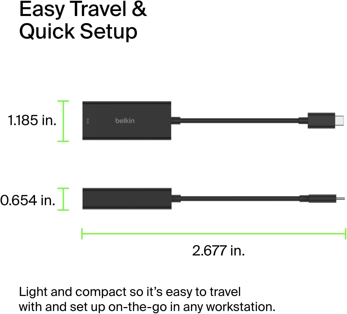 آداپتور USB Type C به اترنت 2.5 گیگابیتی Belkin، دارای گواهینامه USB-IF Thunderbolt 3 & 4 / آداپتور شبکه USB-C به LAN سازگار با MacBook Pro/Air، iPad Pro، XPS، Surface و سایر دستگاه های USB-C