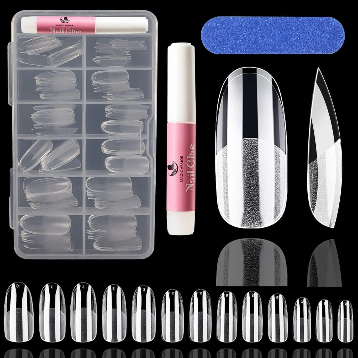 نکته های ژل ناخن مصنوعی بادامی گرد MAGIC ARMOR، 120 عدد، نوک ناخن بادامی بیضی کوتاه، فشار شفاف روی نوک ناخن، نوک گرد بیضی کوتاه، پوشش کامل، اکستنشن ناخن فرانسوی، 10 سایز نکته های ژل ناخن مصنوعی بادامی گرد MAGIC ARMOR، 120 عدد، نوک ناخن بادامی بیضی کوتاه، فشار شفاف روی نوک ناخن، نوک گرد بیضی کوتاه، پوشش کامل، اکستنشن ناخن فرانسوی، 10 سایز