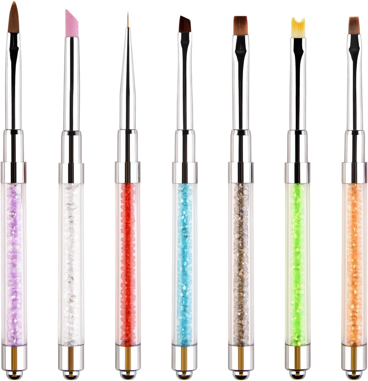 مجموعه 7 عددی قلم طراحی ناخن KAZIPOP، قلم های طراحی ناخن، ابزار طراحی ناخن، قلم موی ژل اکستنشن، قلم موی خطی طراحی ناخن برای طراحی لاک ژل