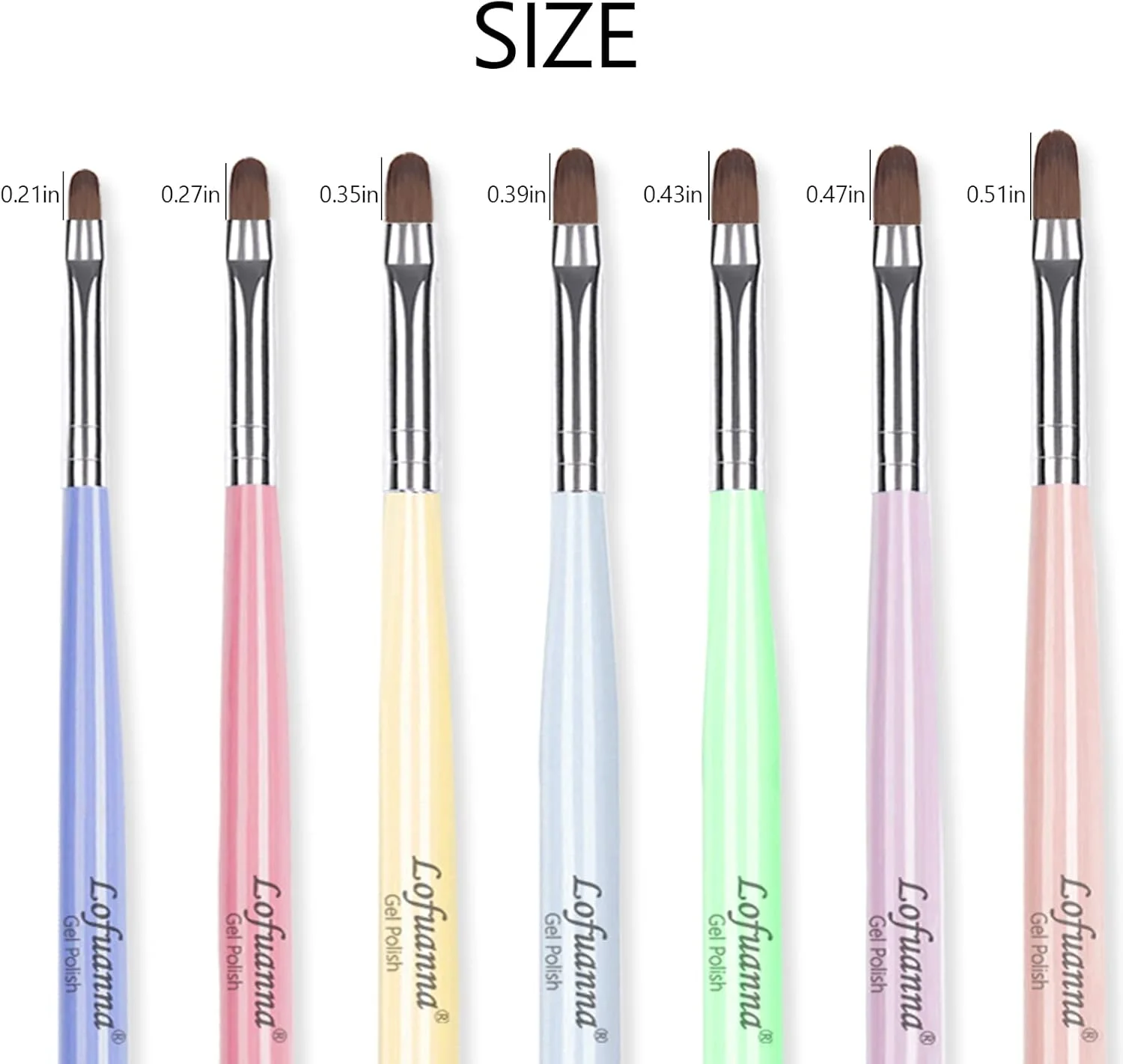 ست قلم موی طراحی ناخن Lofuanna، قلم موی ژل ناخن 7 عددی، قلم موی ژل اکستنشن پلی، ابزار مانیکور فرانسوی، قلم موی سازنده نوک ناخن، قلم نقاشی آکریلیک برای استفاده در منزل و سالن های حرفه ای در اندازه های مختلف