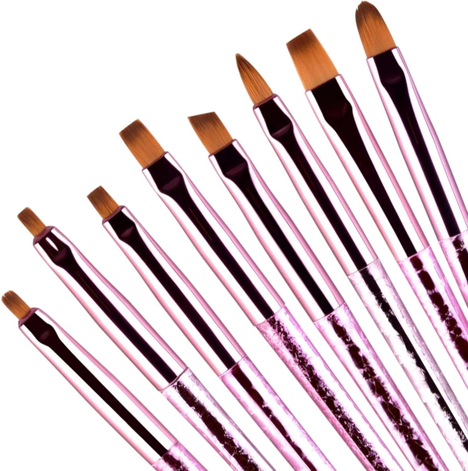 مجموعه 8 عددی قلم مو طراحی ناخن KAZIPOP، قلم موی ژل اکستنشن، قلم موهای چند منظوره ناخن، قلم موی اکریلیک طراحی ناخن، قلم طراحی ناخن