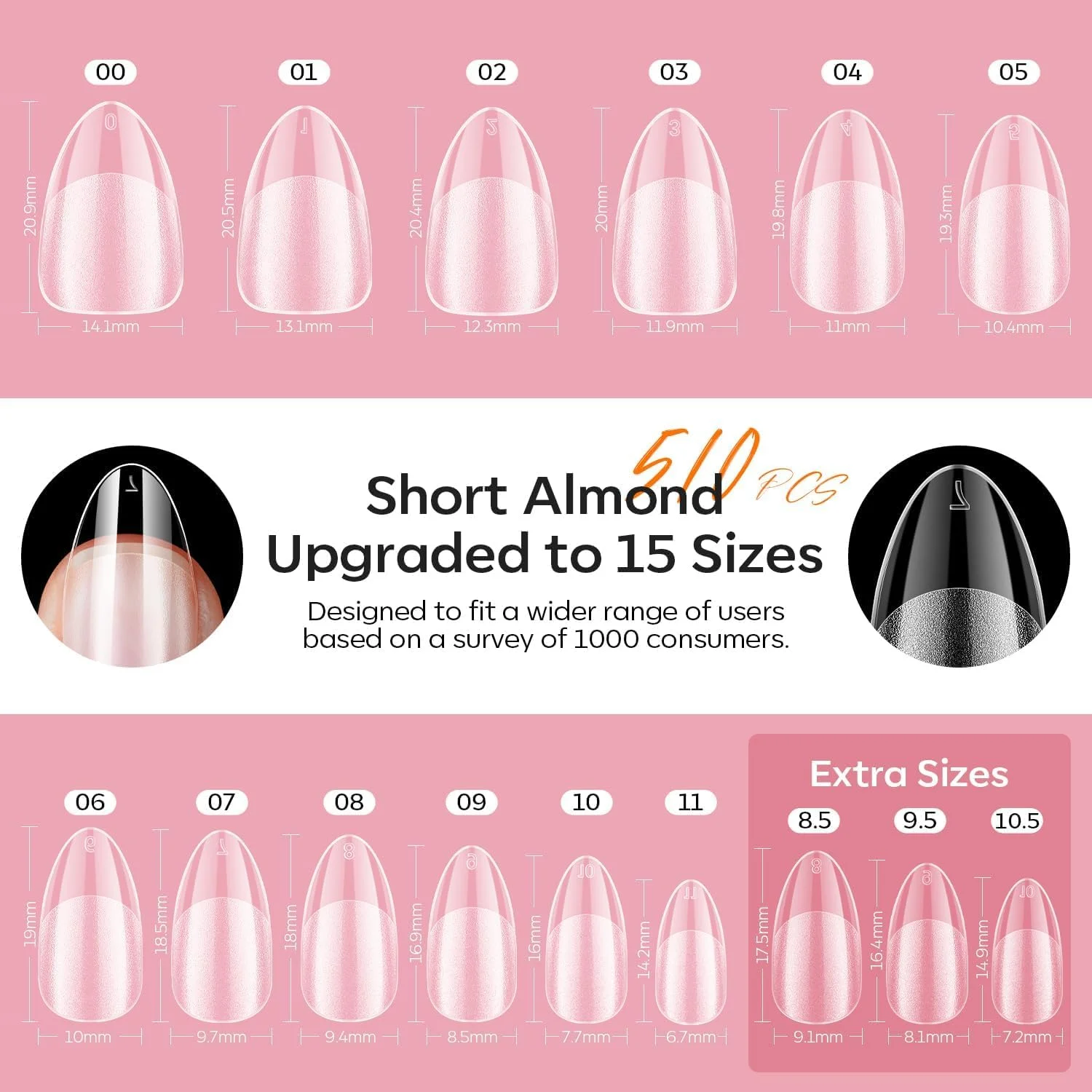 ست ناخن ژلی Modelones Gel X، ارتقا یافته با 15 سایز مختلف از تیپ های ناخن ژلی از پیش طراحی شده با فرم بادامی کوتاه، چسب ناخن، دهیدراته کننده آماده سازی ناخن، 510 عدد اکستنشن ناخن پرسی هدیه برای خانم ها ست ناخن ژلی Modelones Gel X، ارتقا یافته با 15 سایز مختلف از تیپ های ناخن ژلی از پیش طراحی شده با فرم بادامی کوتاه، چسب ناخن، دهیدراته کننده آماده سازی ناخن، 510 عدد اکستنشن ناخن پرسی هدیه برای خانم ها