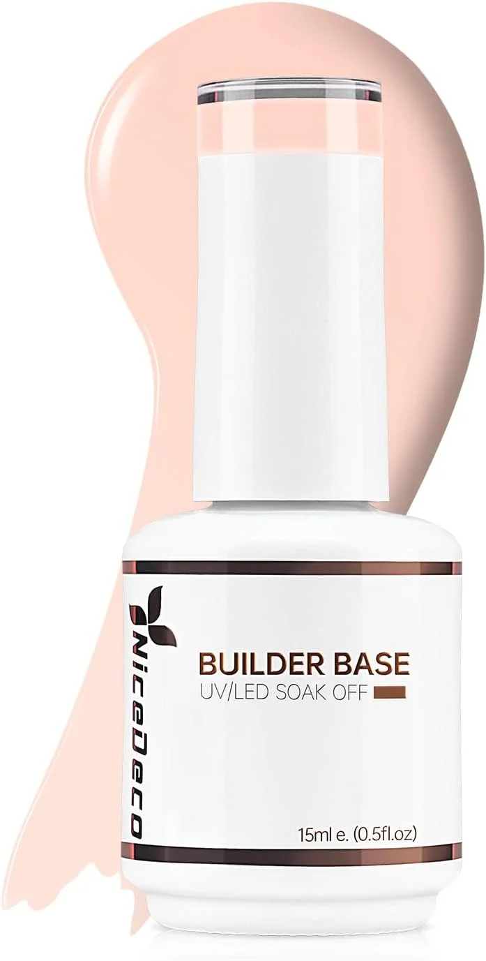 لاک ژل ناخن Nicedeco 8 در 1، ژل بیلدر، بدون تست حیوانی، وگان 15 میلی لیتر، ژل بیلدر صورتی شفاف، ژل پایه، ژل UV LED برای ساخت سریع ناخن، ژل اکستنشن ناخن - 10