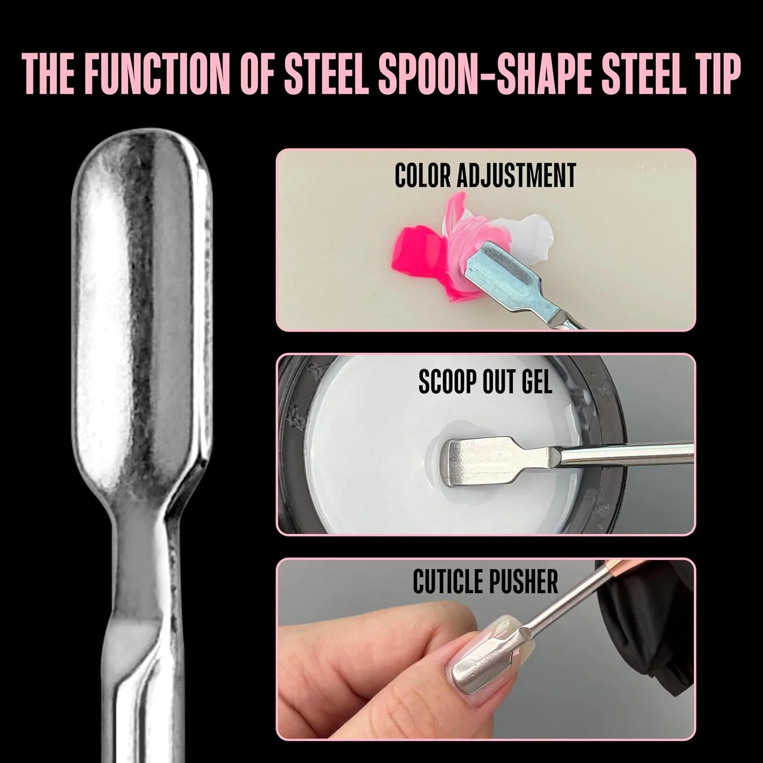 نوو اوو، ست قلم طراحی ناخن دو طرفه، 2 عددی، مناسب برای ژل پلی با دو شکل مختلف، ژل پلی غیر چسبنده و اکستنشن ناخن، مناسب برای ناخن های دست و پا، ابزار سالن، مانیکور و پدیکور DIY