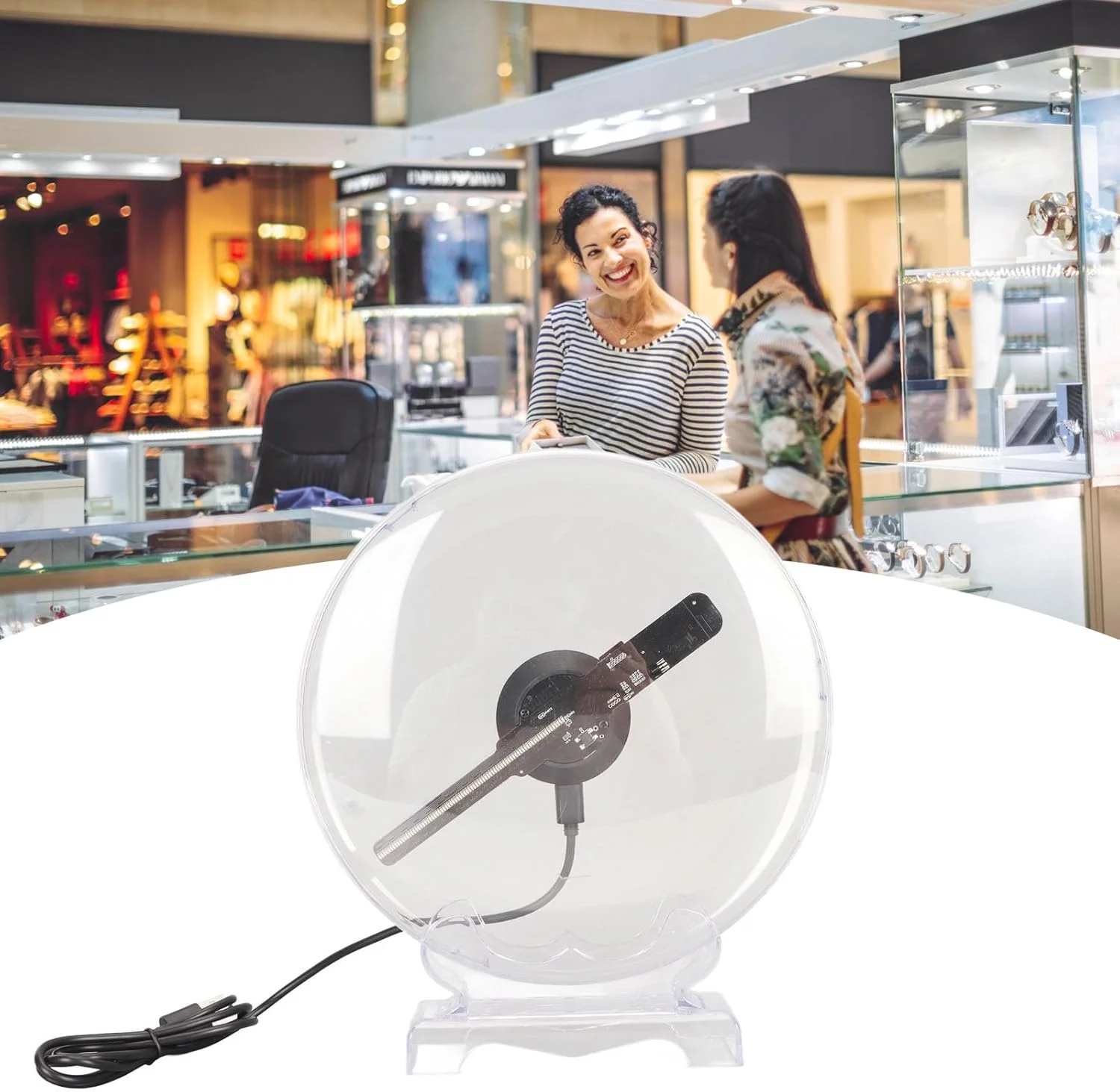 پروژکتور فن هولوگرام سه بعدی Bewinner و نمایشگر هولوگرافی، پروژکتور WiFi سه بعدی چشم غیر مسلح با 160x1080 مهره LED 80، فن هولوگرام تبلیغاتی برای تبلیغات تجاری