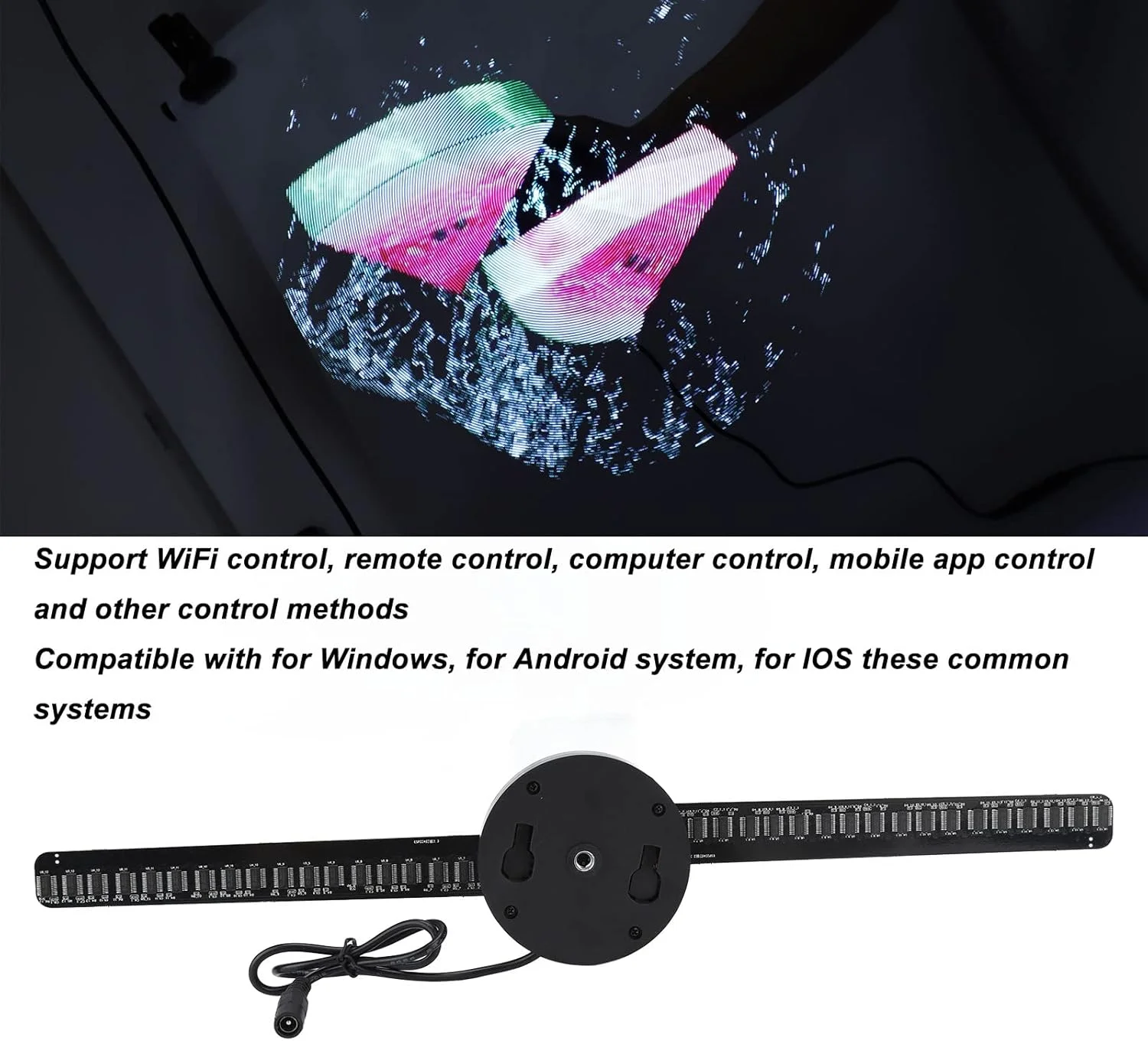 فن هولوگرام سه بعدی Bewinner - نمایشگر پروژکتور تبلیغاتی سه بعدی با 224 عدد LED و کتابخانه ویدیویی 700، پروژکتور هولوگرافی هالووین با ضخامت فوق العاده 1.2 اینچ برای علائم فروشگاه های تجاری (دوشاخه UK)، DUCRQF6BP0-13