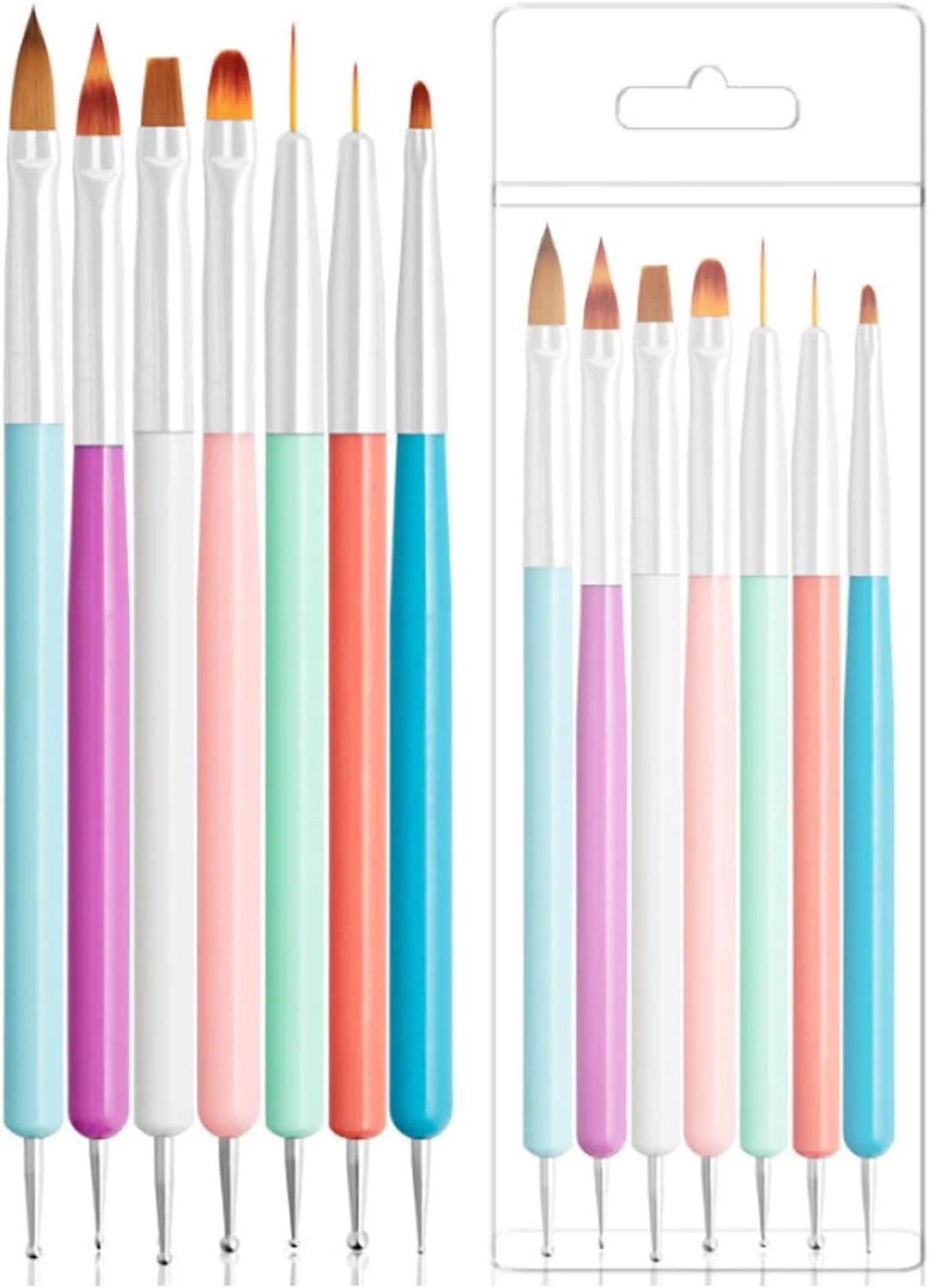 ست قلم طراحی ناخن دو طرفه SSKHE، ۷ تکه، قلم نقطه گذاری ناخن، ابزارهای طراحی و نقاشی برای ژل اکستنشن ناخن و طرح های ناخن DIY ست قلم طراحی ناخن دو طرفه SSKHE، ۷ تکه، قلم نقطه گذاری ناخن، ابزارهای طراحی و نقاشی برای ژل اکستنشن ناخن و طرح های ناخن DIY