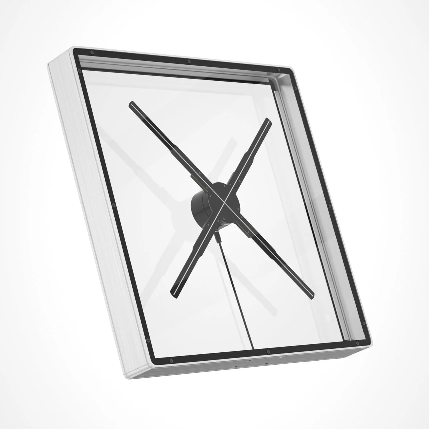 فن هولوگرام سه بعدی SDFhNest، پروژکتور دستگاه تبلیغاتی با پروجکشن 56 سانتی متری، پروژکشن هولوگرام چرخشی با علامت LED، دارای بلندگوی داخلی برای فروشگاه ها (نقره ای)