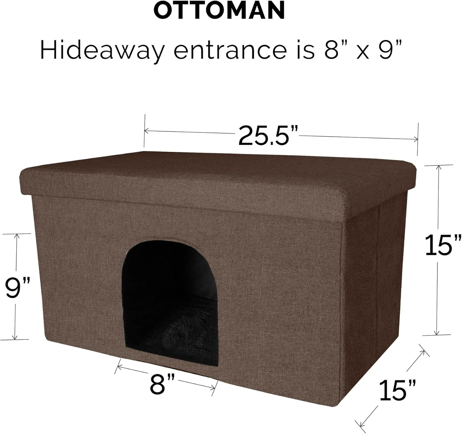 خانه سگ و گربه Furhaven - خانه حیوانات خانگی تاشو مدل عثمانی مناسب اتاق نشیمن برای گربه ها و سگ های کوچک، قهوه ای نارگیلی، بزرگ خانه سگ و گربه Furhaven - خانه حیوانات خانگی تاشو مدل عثمانی مناسب اتاق نشیمن برای گربه ها و سگ های کوچک، قهوه ای نارگیلی، بزرگ